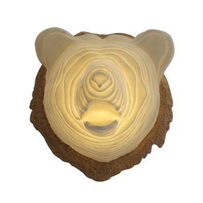 Layered Bear Head Sandstone Wall Sculpture LED Light