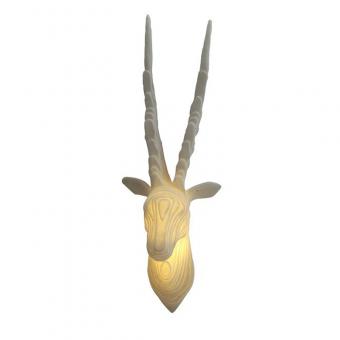 Layered Antelope Head Sandstone Wall Sculpture LED Light