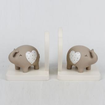 Elephant Bookend with Heart Design