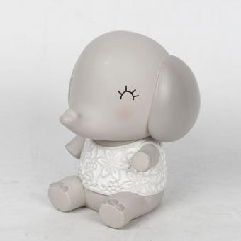 Sitting Elephant Money Box Grey Cartoon Cute
